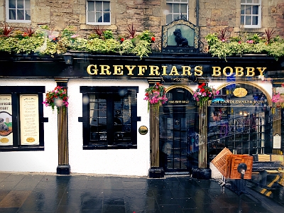 DSC01301  Greyfriars Bobby, Edinburgh in the rain.