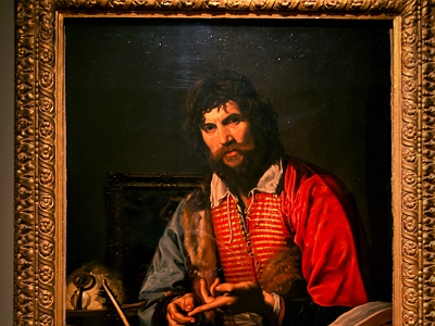 P7056045a   A Geographer , 17th Century Oil on Canvas School of Caravaggio